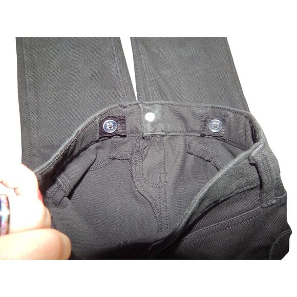 WONDER NATION girls medium 7/8 solid black jeggings with adjustable tabs - Picture 3 of 4